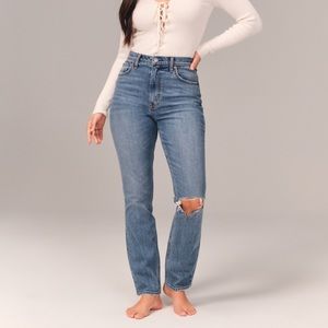 Abercrombie and Fitch curve love ultra high rise 90’s slim straight jeans 26L